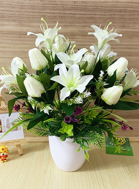 精品郁金香花束绢花花卧室桌面