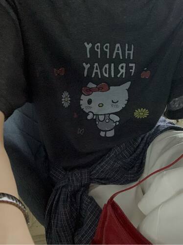 about moon哈喽kitty宽松基础款简约棉质上衣短袖T恤女