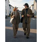 AboutPlanB日系复古休闲阔版 宽松西服 男秋季 西装 外套oversize西装