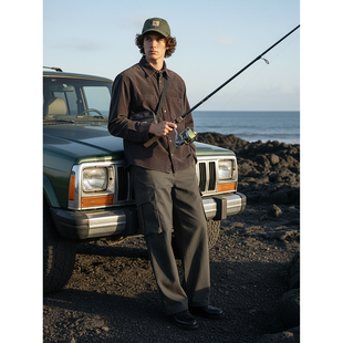 AboutPlanB秋冬日系复古宽松灯芯绒长袖 外套男女衬衣休闲上衣 衬衫