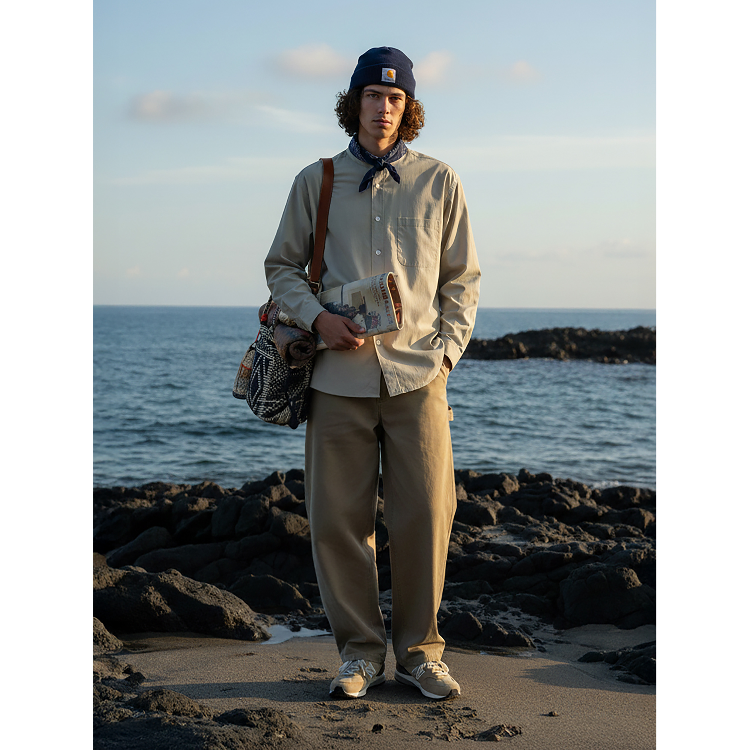 OllieSnap日系纯色宽松长袖衬衫