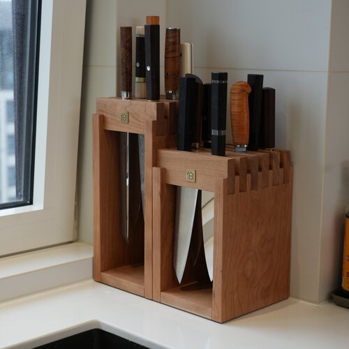 伯生活磁性刀座100%实木整板