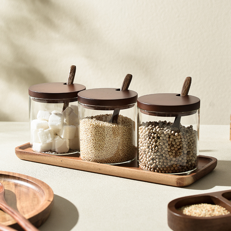 厨房相思木加高硼硅调味罐