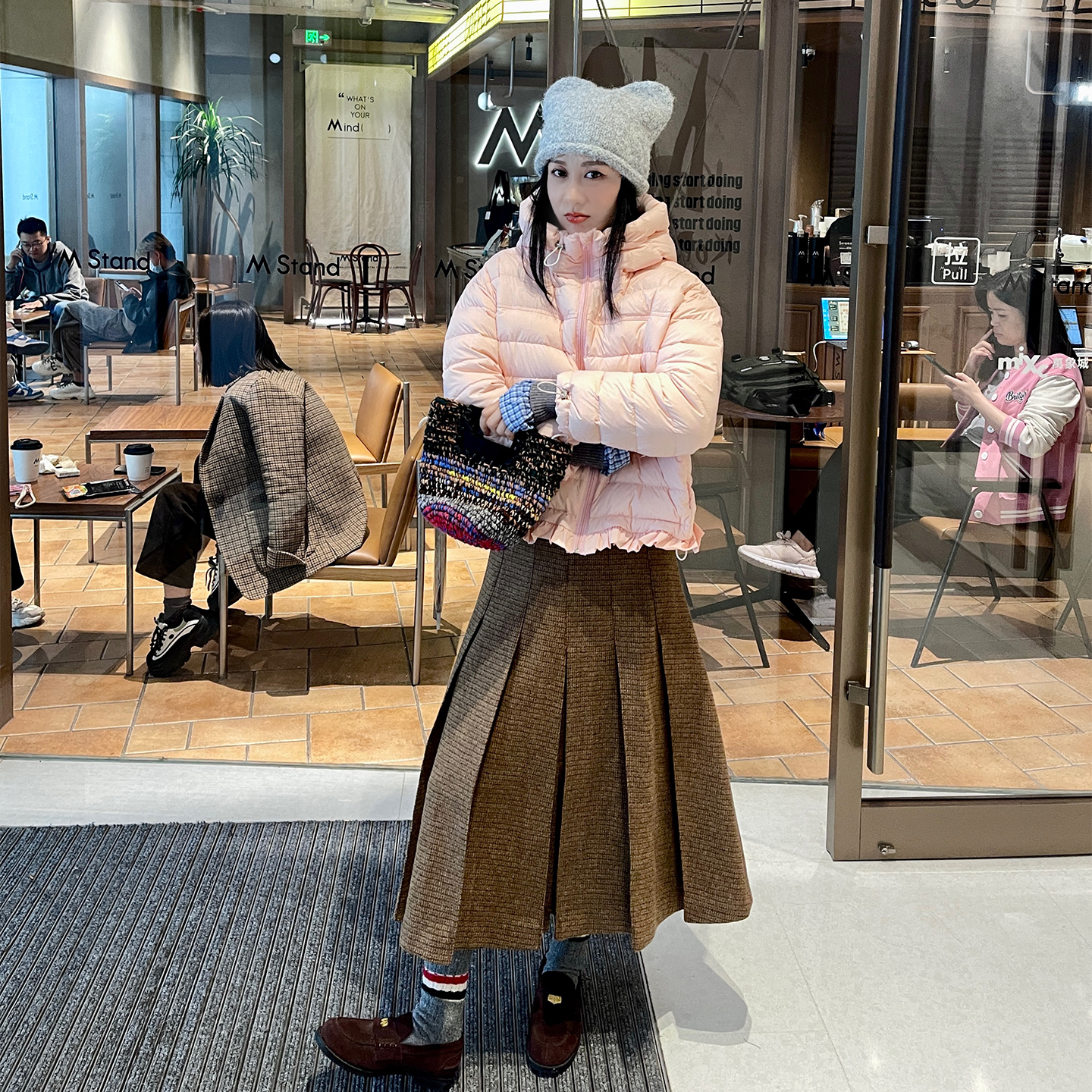 heidy中长裙100羊毛半裙A字裙