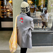 heidy海蒂 女廓形宽松外套女2025秋新款 巴恩曼 刺绣羊毛抗皱西装