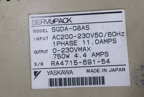 190-SGDA-08AS 二手安川驱动器