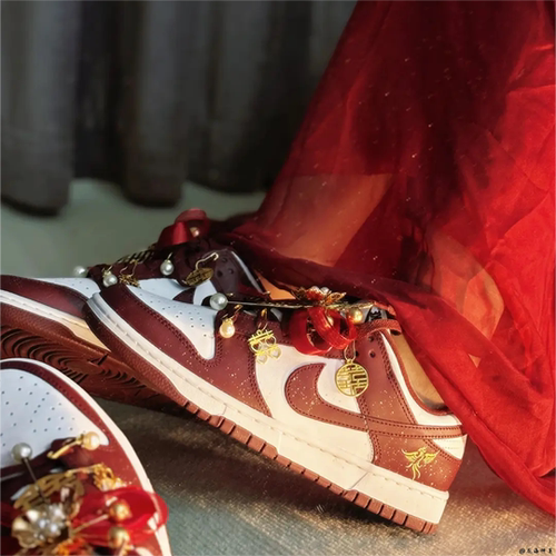 Nike球鞋定制中式婚礼低帮板鞋