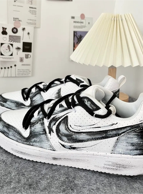 球鞋定制 Nike Court Borough Low 暗黑哥特狼图腾低帮复古男板鞋