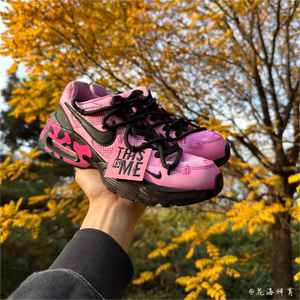球鞋定制 Nike Air Max Fusion 酷黑树莓涂鸦解构低帮女款老爹鞋