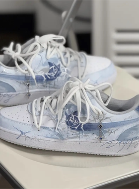 球鞋定制 Nike Court Vision 冰封玫瑰清新夏日复古低帮男女板鞋