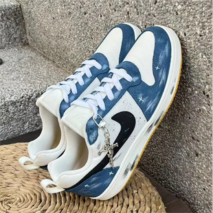 球鞋定制 Nike Court Borough 蔚蓝边际百搭美式复古男女低帮板鞋