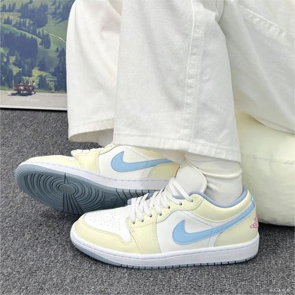 球鞋定制 Air Jordan 1 Low 半岛白茶小清新学院风低帮男女篮球鞋