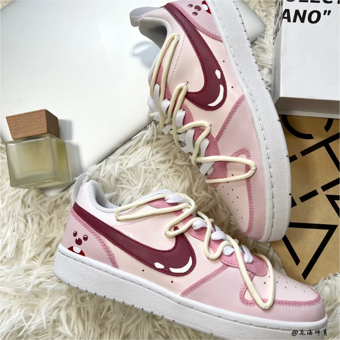 球鞋定制 Nike Court Borough Low 可爱风粉色小海狸女款低帮板鞋