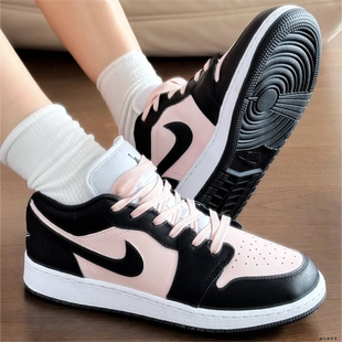 定制 清甜白茶学院风低帮黑粉复古男女篮球鞋 Air Jordan 球鞋