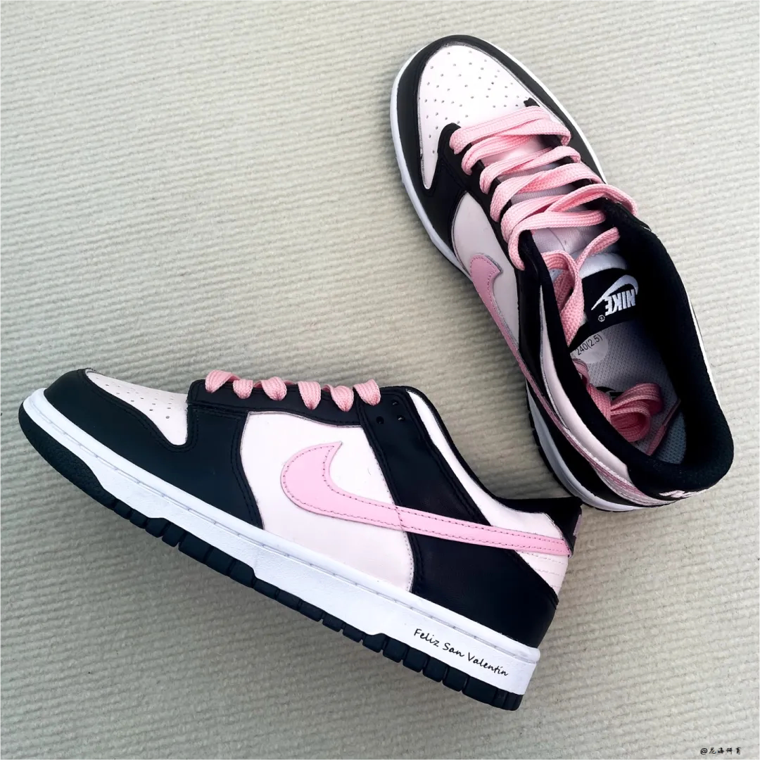 球鞋定制 Nike Dunk Low 蒸汽木偶雾野樱花黑粉低帮女款解构板鞋