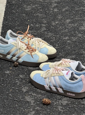 球鞋定制 Adidas neo VL 蓝调苏打高级小众简约百搭男女低帮板鞋