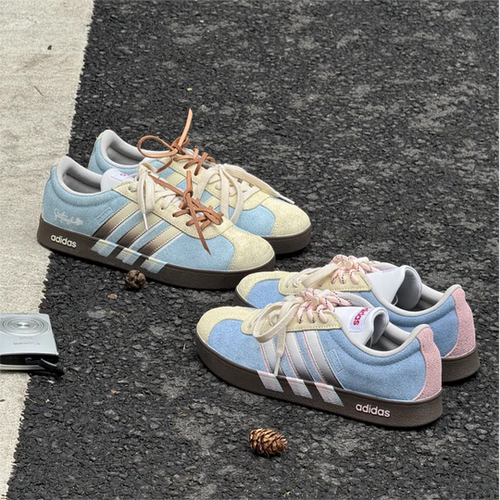 Adidas球鞋定制蓝调男女低帮板鞋