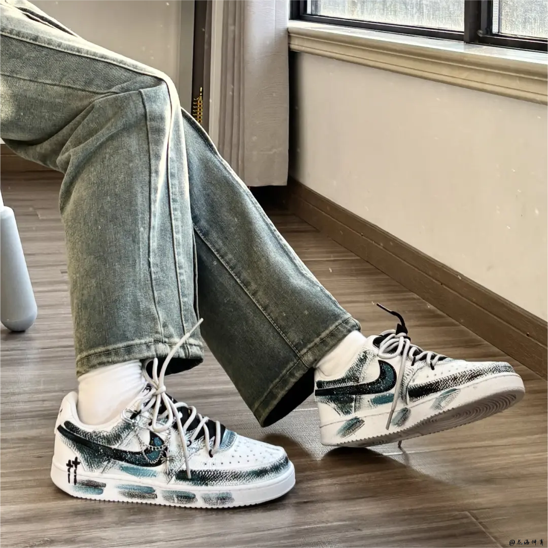 球鞋定制 Nike Court Vision 暗黑哥特潮流嘻哈复古低帮男女板鞋