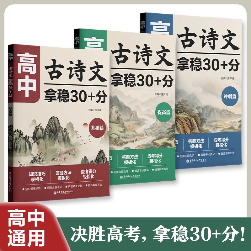 高中古诗文拿稳30+分基础篇+提高篇冲刺篇高中语文文言文知识技巧答题方法专项练习高一高二高三新教材高考命题华东理工大学出版社