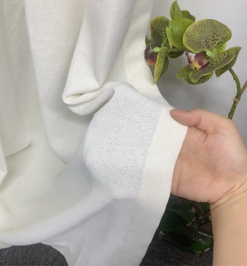 定制窗纱外贸尾单原木风轻奢风简约卧室客厅一布一纱隔热加厚纱帘