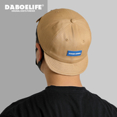 DABOE日系圆顶浅短檐软顶帽子男女棉质鸭舌帽大头围透气棒球帽