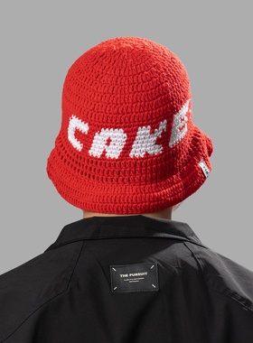 DABOE日系卷边手工钩编渔夫帽男女街头休闲潮牌显脸小盆帽毛线帽