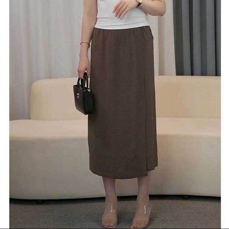 秋冬宽松大码中老年女装高腰显瘦百搭休闲阔腿裙搭配舒适凉鞋和时