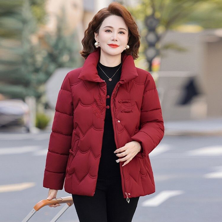 中老年女士冬季加厚棉服妈妈装保暖外套大码女装冬款棉袄时尚洋气