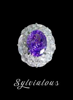 围镶戒指紫色Sylvialous5克拉