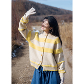 手作感毛衣外套 针织开衫 秋冬旷野明亮 米蛮厚实 黄温暖 古苔
