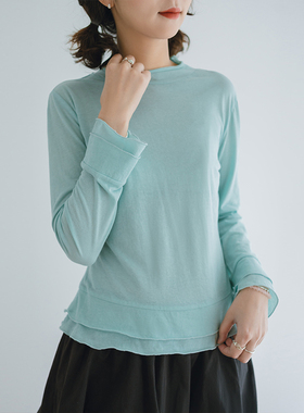 古苔0束缚5色薄款打底衫4季叠穿神器日产进口面料 细腻微弹力上衣