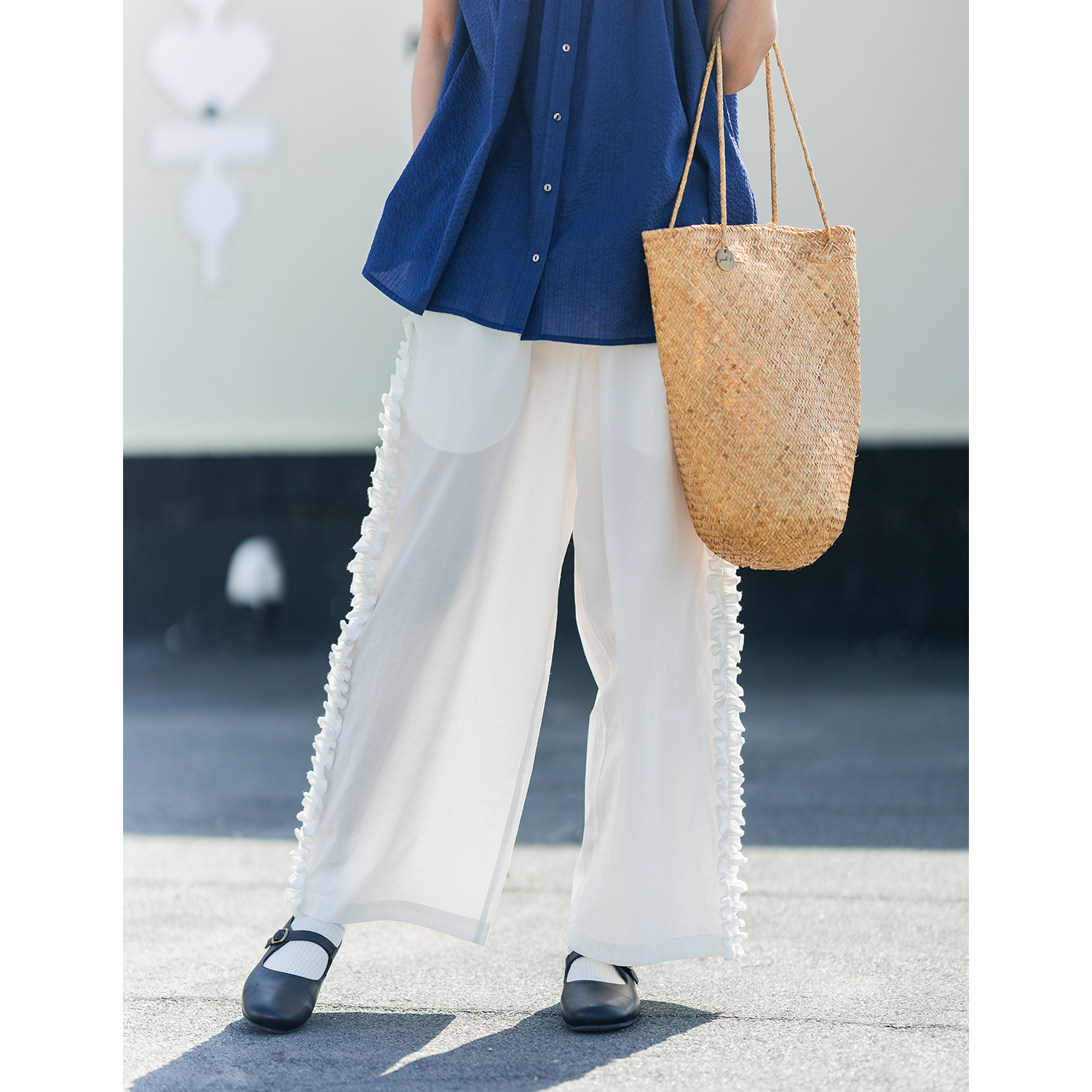 古苔纯棉白色花边单穿叠穿好裤