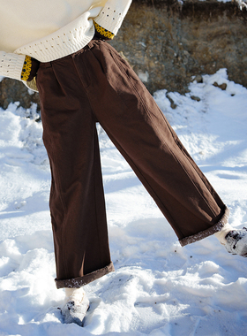 古苔 经典好版型磨毛直筒裤 日常通勤显腿直遮肉小版秋冬文艺裤子