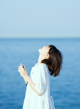 古苔「白色初恋连衣裙」初夏日系可收腰清新连衣裙长裙女GOODTIME