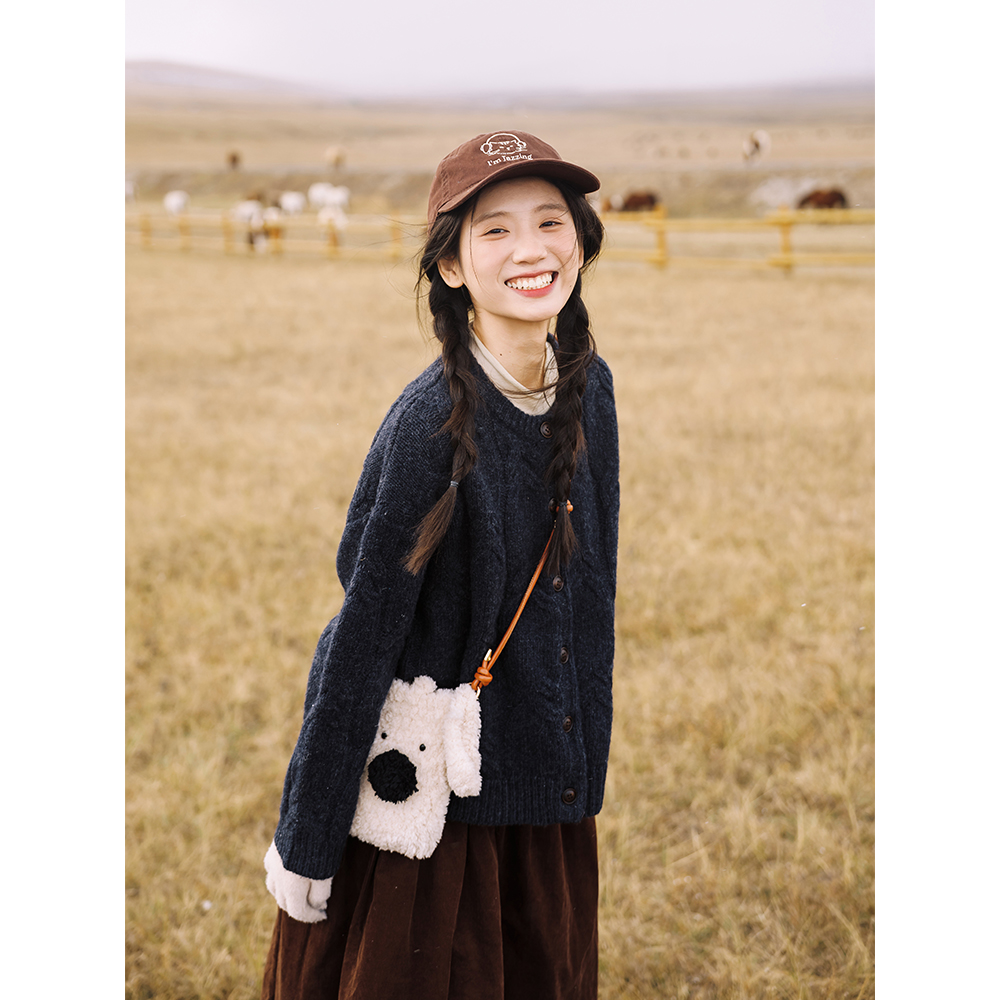 100羊毛毛衣外套古苔可当内搭女