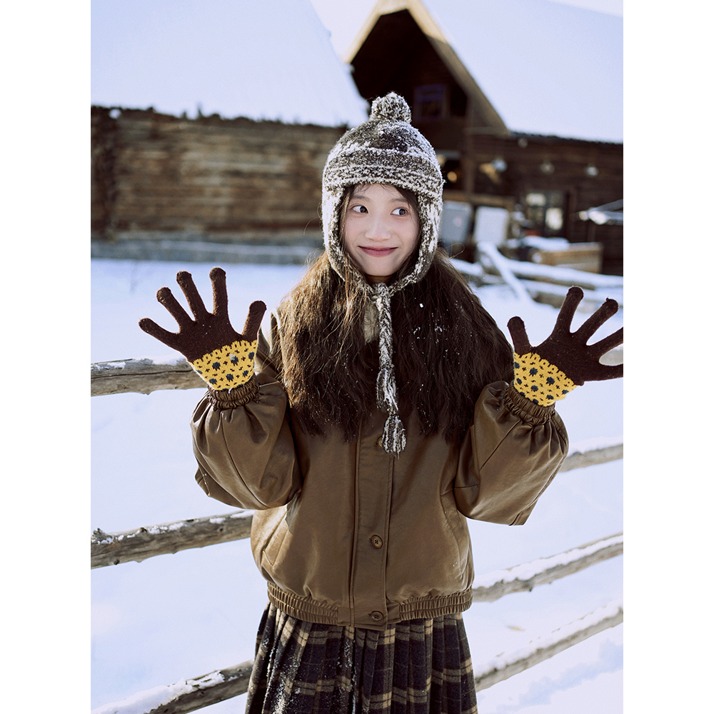 文艺毛线手套绒加厚保暖防风古苔