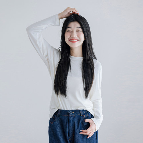 古苔早秋新品长袖T恤莱赛尔天丝