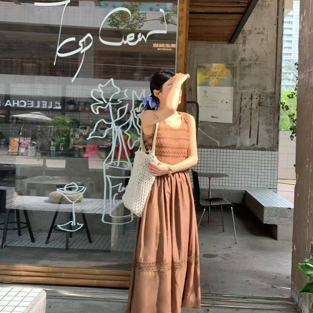 原版好品质~波西米亚温柔风无袖背心连衣裙女夏气质显瘦吊带长裙