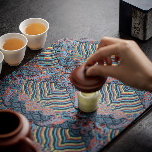 茶席双面茶具吸水中式茶巾防水茶桌干泡茶垫桌垫垫子布艺杯垫茶台