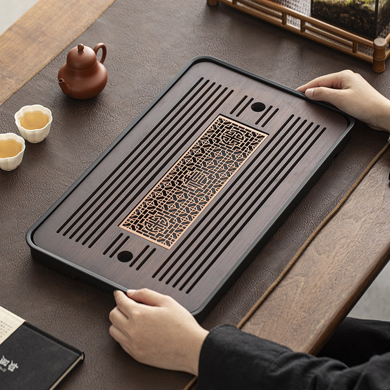 简约干泡台托盘茶盘家用轻奢现代小型沥储水式茶台功夫茶具竹茶海,餐饮具,茶盘,淘宝优惠券,粉丝福利购,淘宝优惠卷