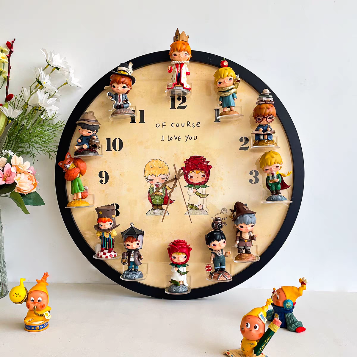 小野小王子盲盒挂钟diy手办展示相框中空立体挂墙摆件收藏收纳