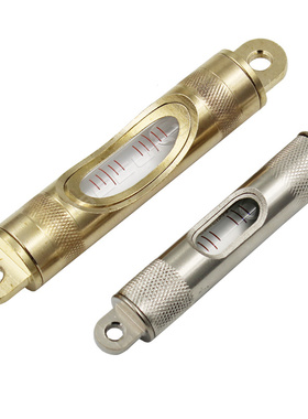 全铜材质特种车辆用水平仪条x式圆柱状黄色电镀色高精度玻璃水平