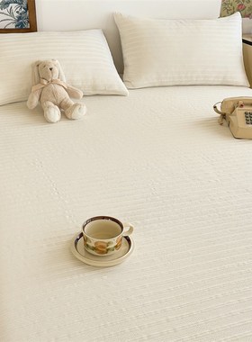 A类泡泡双层纱床单单件夏季20x24新款学生宿舍纯色被单床笠三件套