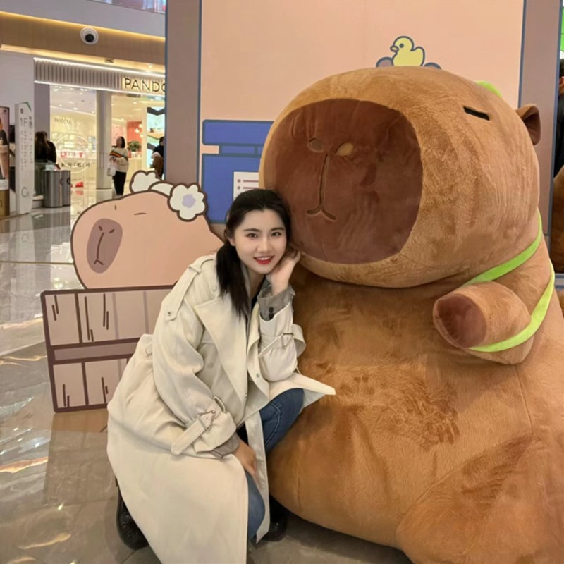 卡皮巴拉公仔水豚鼠毛绒玩具流鼻涕的娃娃超大号玩V偶女孩生日礼