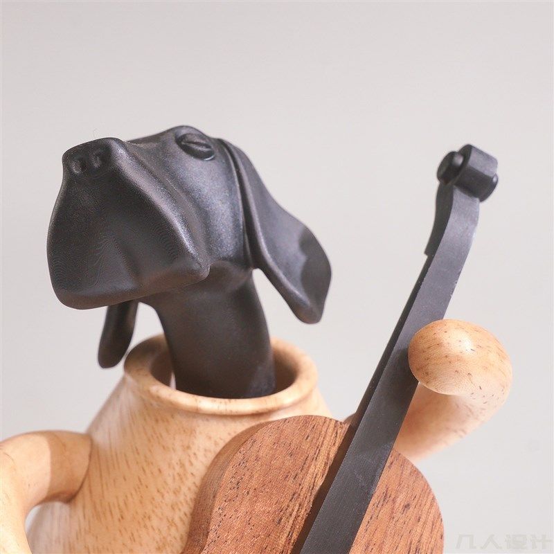 几人设计十二生肖狗旋转音乐盒机械发条实木八音盒U生日礼物可刻