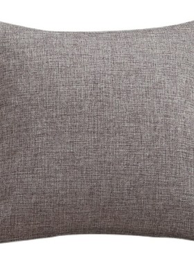 IKAE纯e色亚麻加厚抱枕素雅沙发客厅靠背办公室方形护腰靠垫