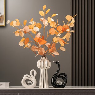 创意陶瓷花瓶摆件简约现代风轻奢高级感客厅玄P关电视柜装饰品花