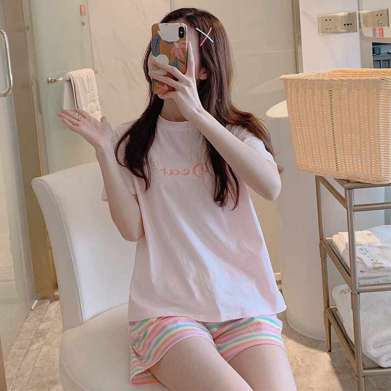 卡仙米睡衣女款2026新款夏季短袖纯棉薄款甜美可爱卡通家居服套装