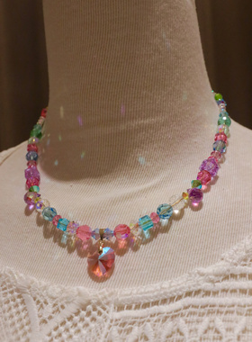 公主风施华洛水晶精致项链锁骨链