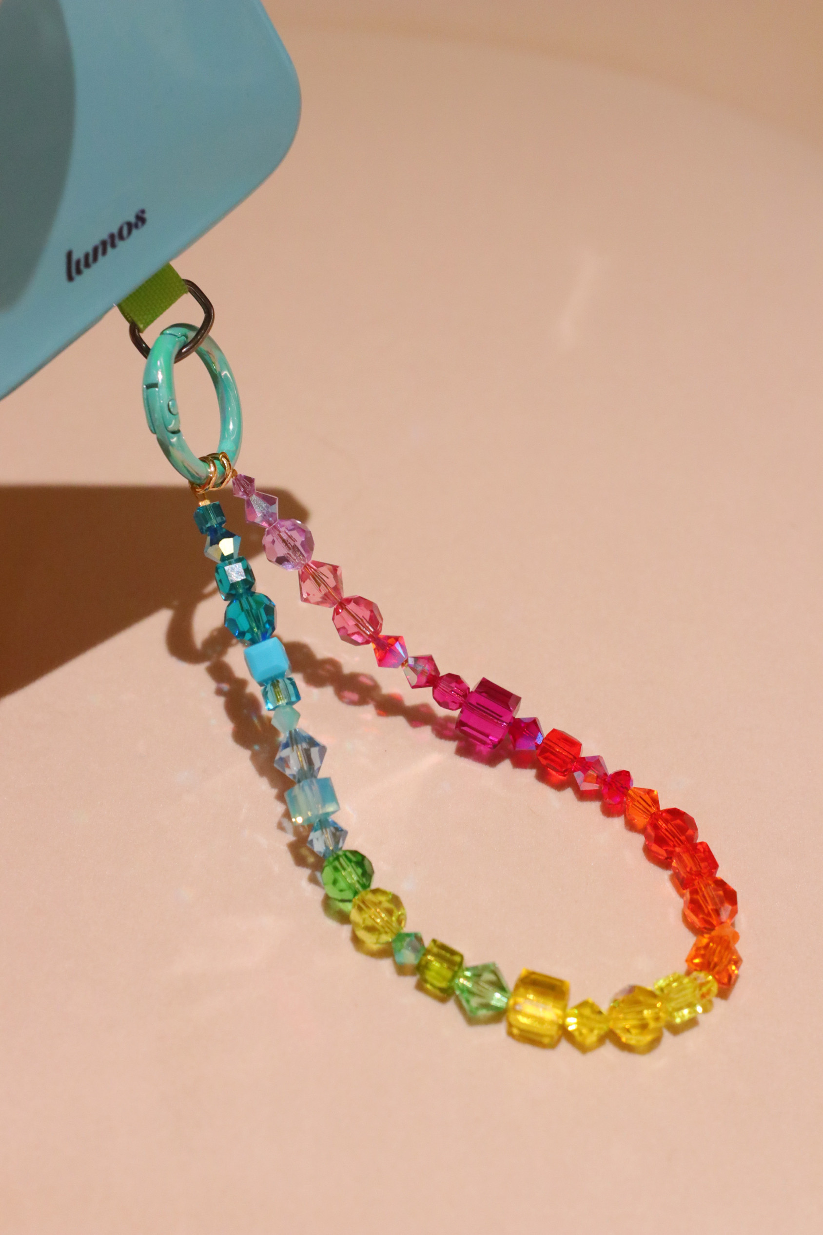 轻奢高级感多巴胺配色奥地利水晶彩虹渐变精致手机链饰品挂饰时尚